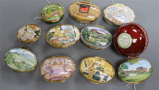 A collection of ten Halcyon Days Glyndebourne enamelled boxes,